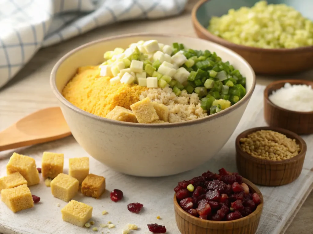 Imagine you’re preparing a classic Jiffy cornbread dressing. What essential ingredients would you include to get the perfect mix of sweet and savory? How would you customize it with extras like nuts or dried fruit to match your family’s taste?