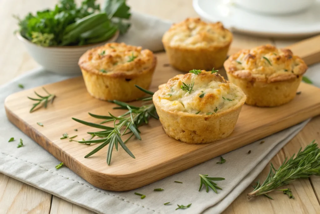 Chicken dressing casserole muffins made from leftovers.