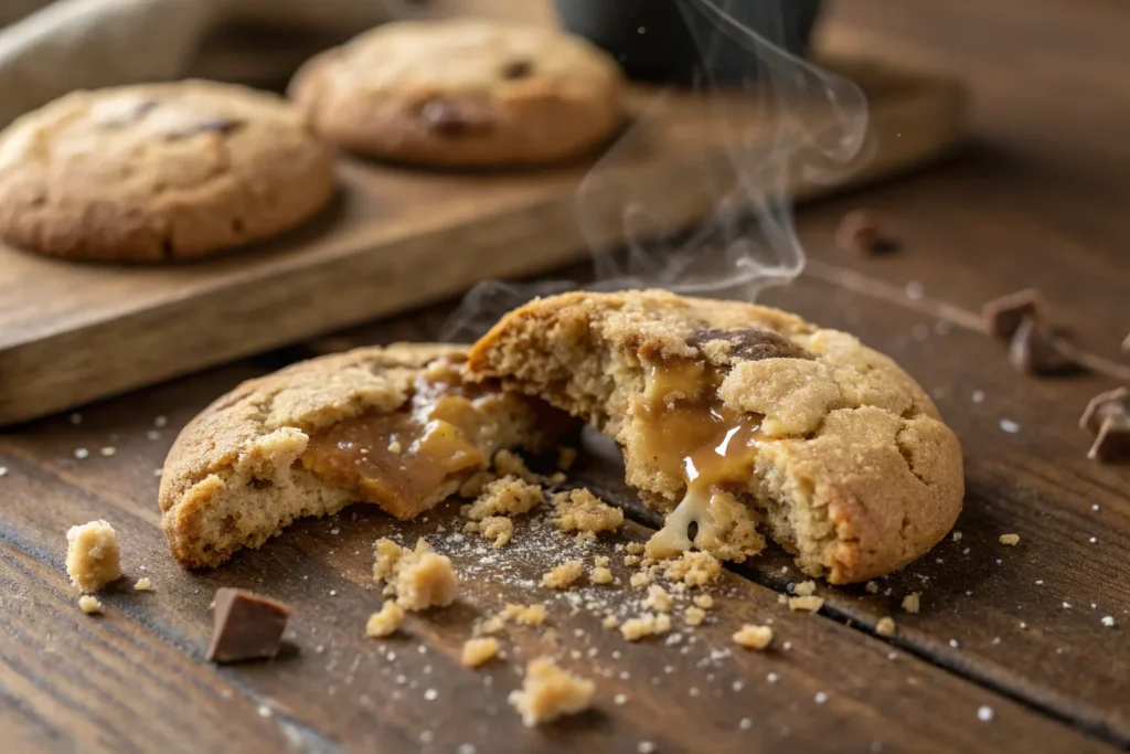 Gooey center of a Crumbl-style cookie.