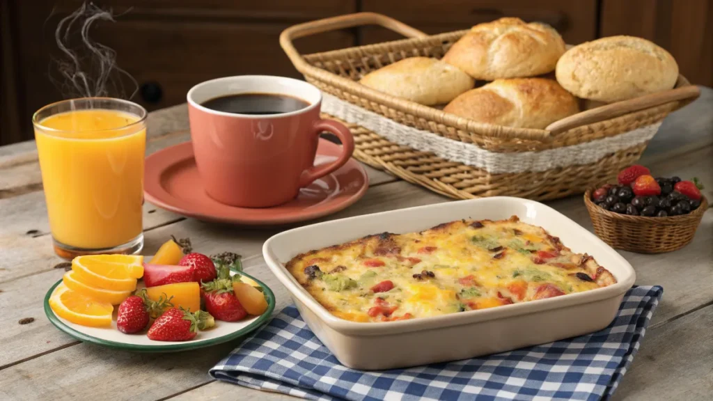 Breakfast_casserole with side dishes