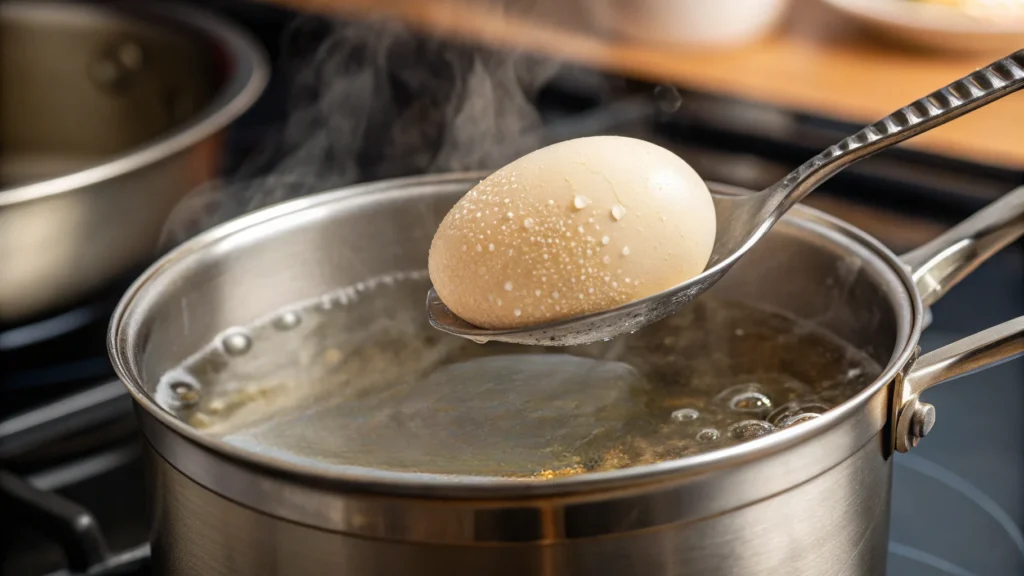 Poaching eggs