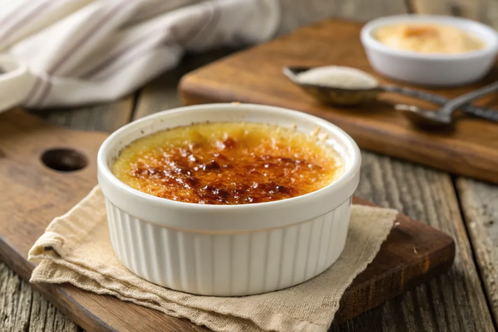 Crème brûlée made with milk instead of cream.