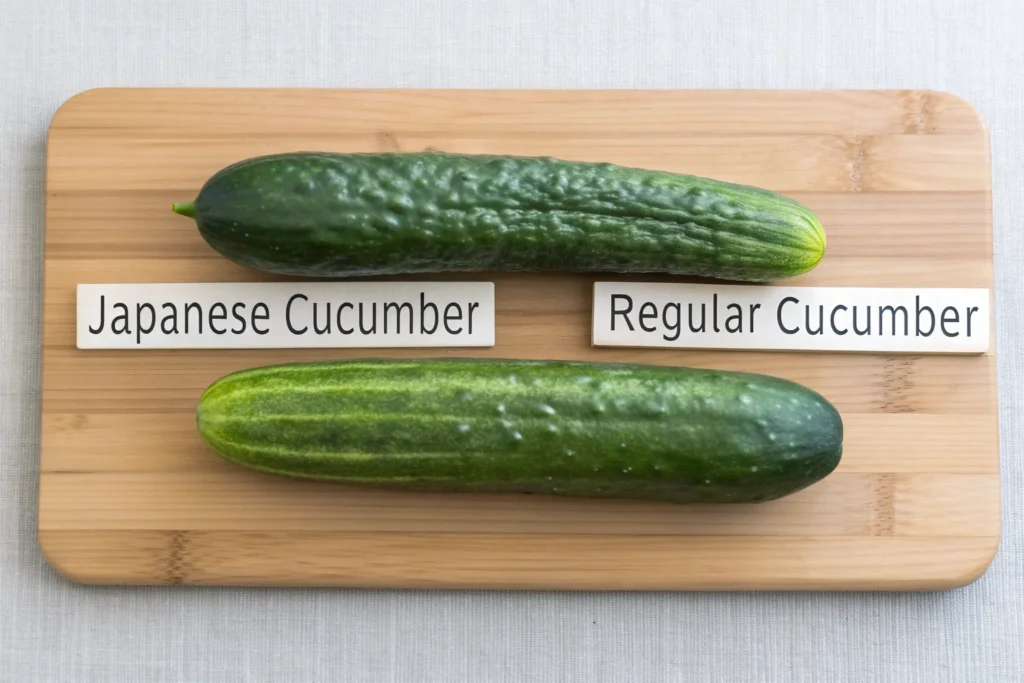 Japanese cucumbers vs. regular cucumbers.