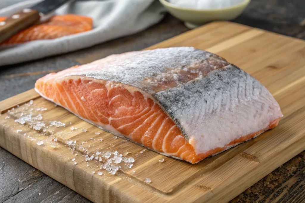 Identifying freezer-burned salmon.