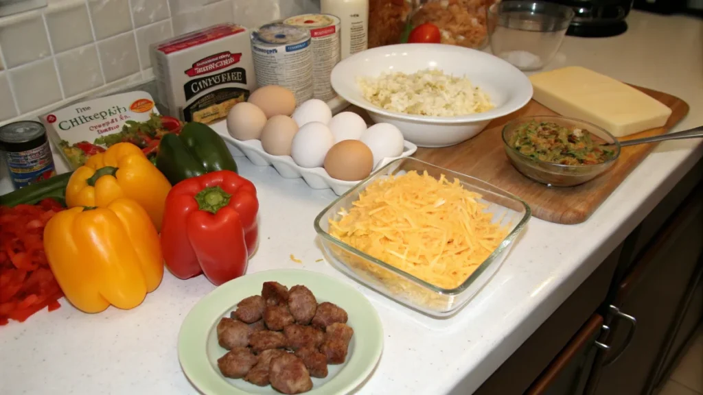 Ingredients for breakfast casserole