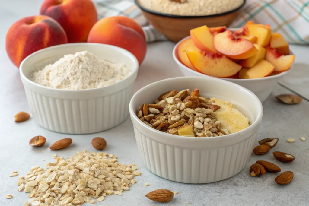 Ingredients for peach_crumble and peach_crisp toppings.