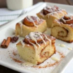 Cinnamon Roll French Toast Bites with cream cheese drizzle